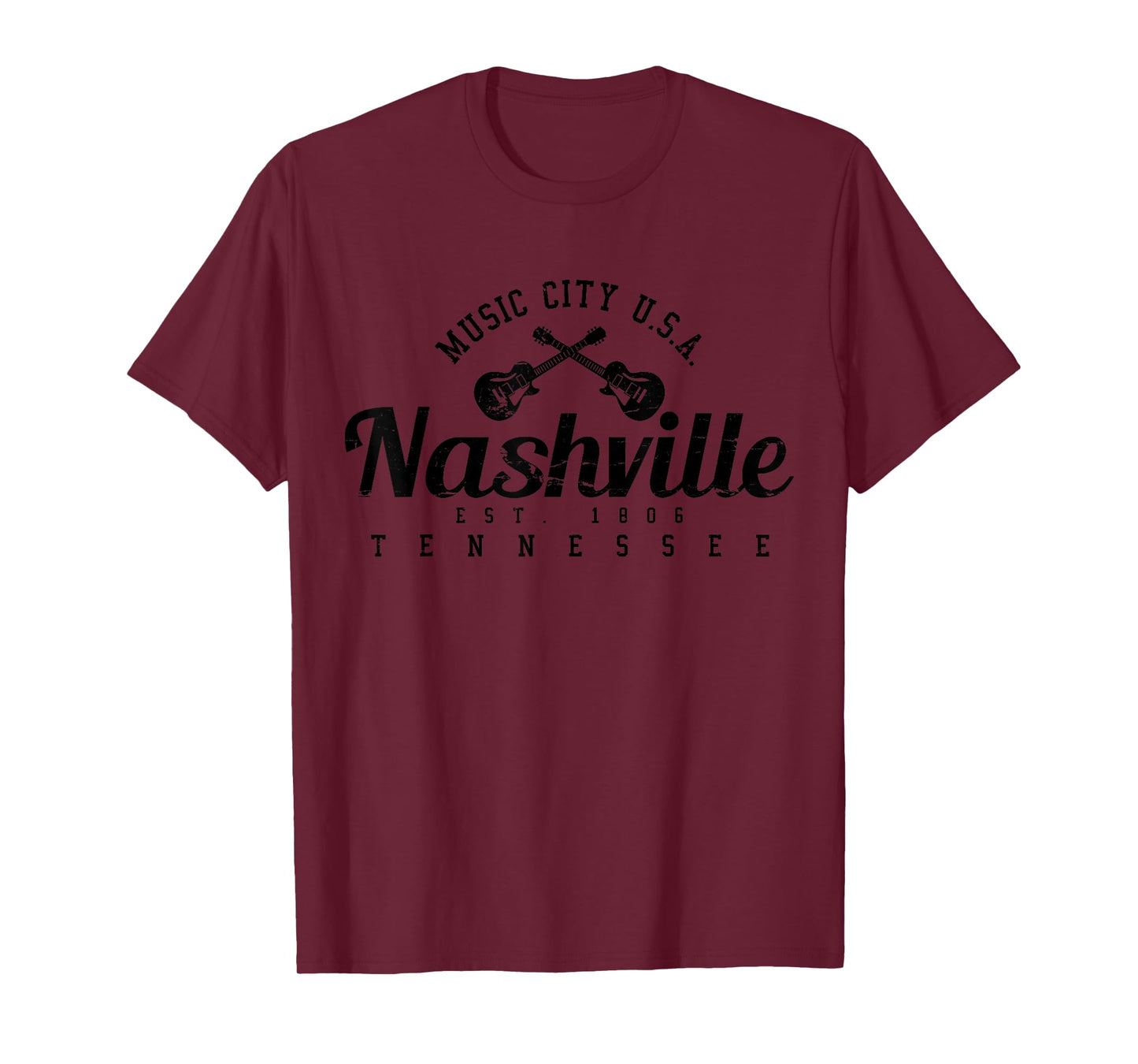 Nashville Tennessee Country Music City Guitar T-Shirt