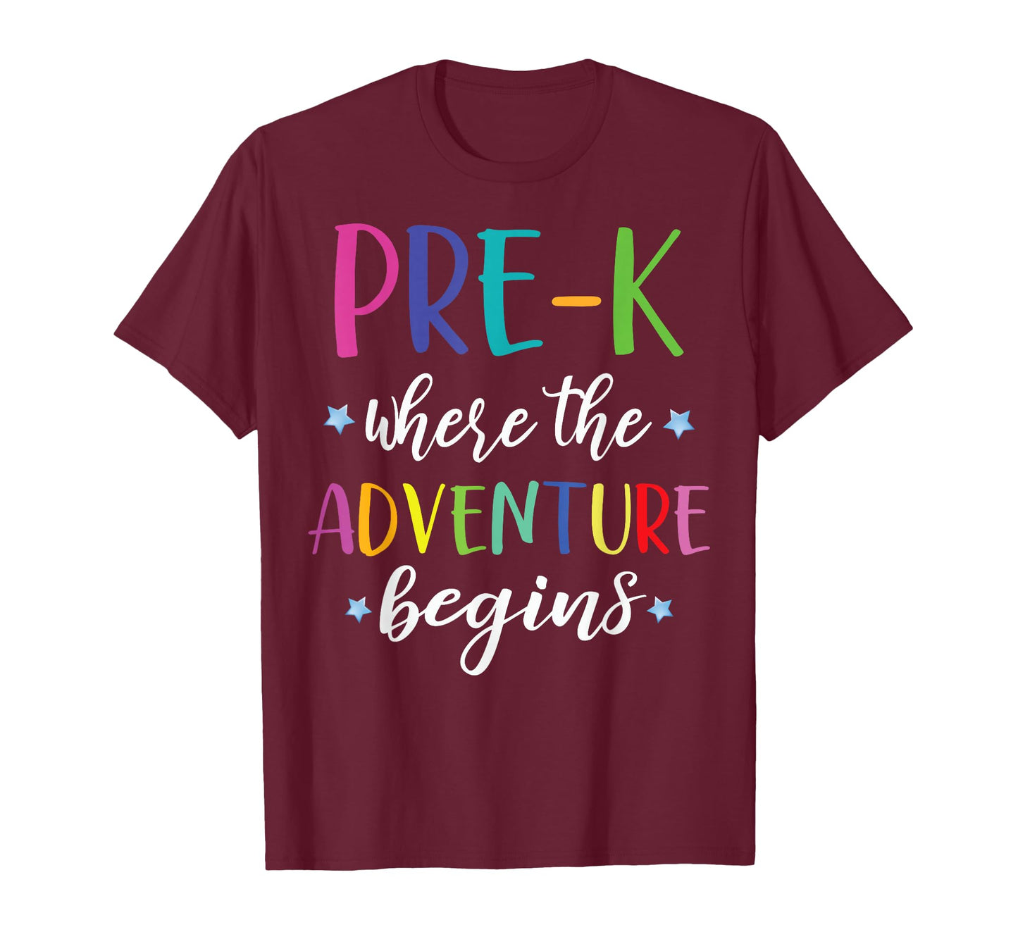 Pre-K Teacher Adventure Begins First Day Preschool Teachers T-Shirt Small