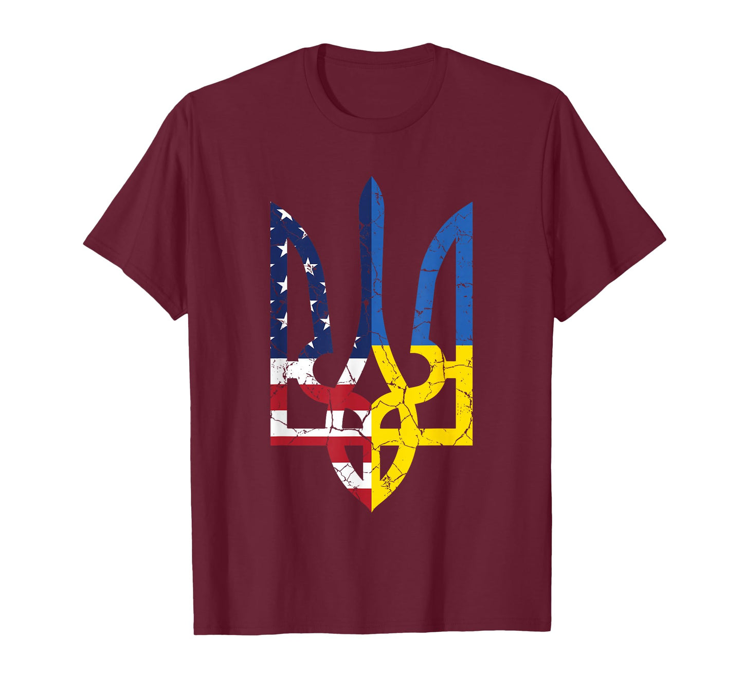Ukrainian American Flag Symbol Love Support US Ukraine Gift T-Shirt