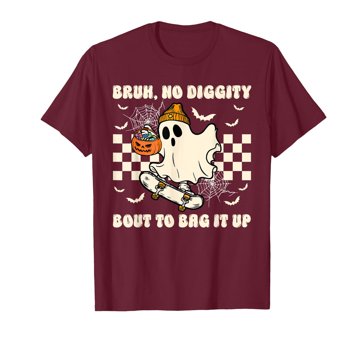 Bruh No Diggity Bag It Up Boo Ghost Halloween Costumes Boys T-Shirt