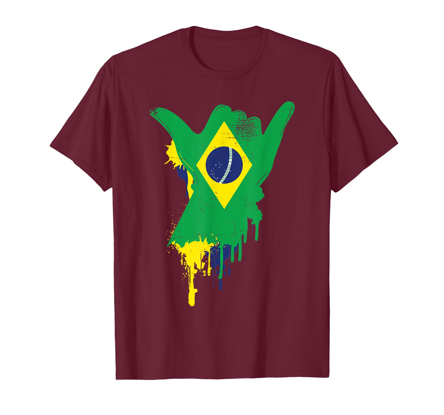 Shaka Sign Vintage Brazil Flag - Surfing & Surf T-Shirt