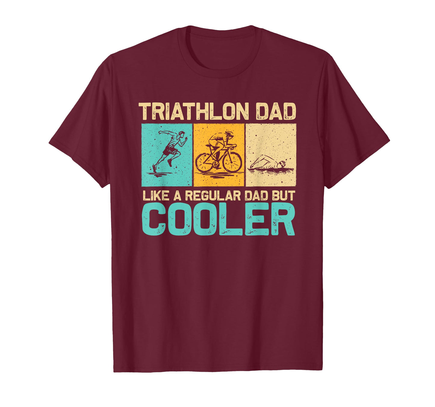 Funny Triathlon Design For Men Dad Swim Bike Run Triathletes T-Shirt
