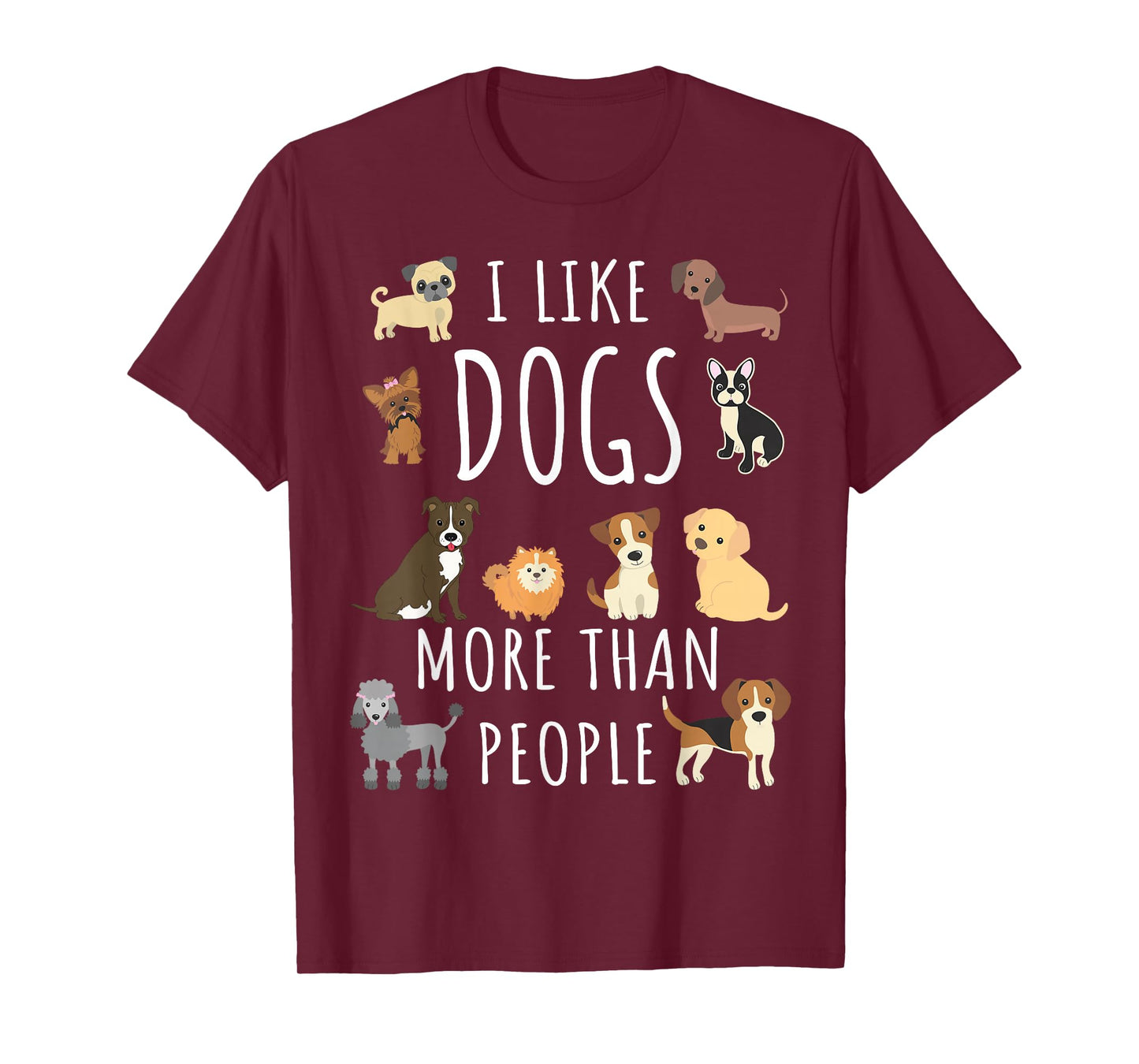 Just a girl who loves Apparel I like dogs more than people Unisex-Adults, Girls Black Short Sleeve T-Shirt
