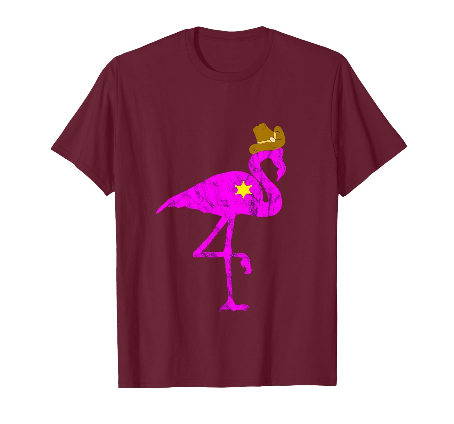 Cowboy Flamingo Exotic Bird Flamazing Sheriff Rancher TShirt T-Shirt