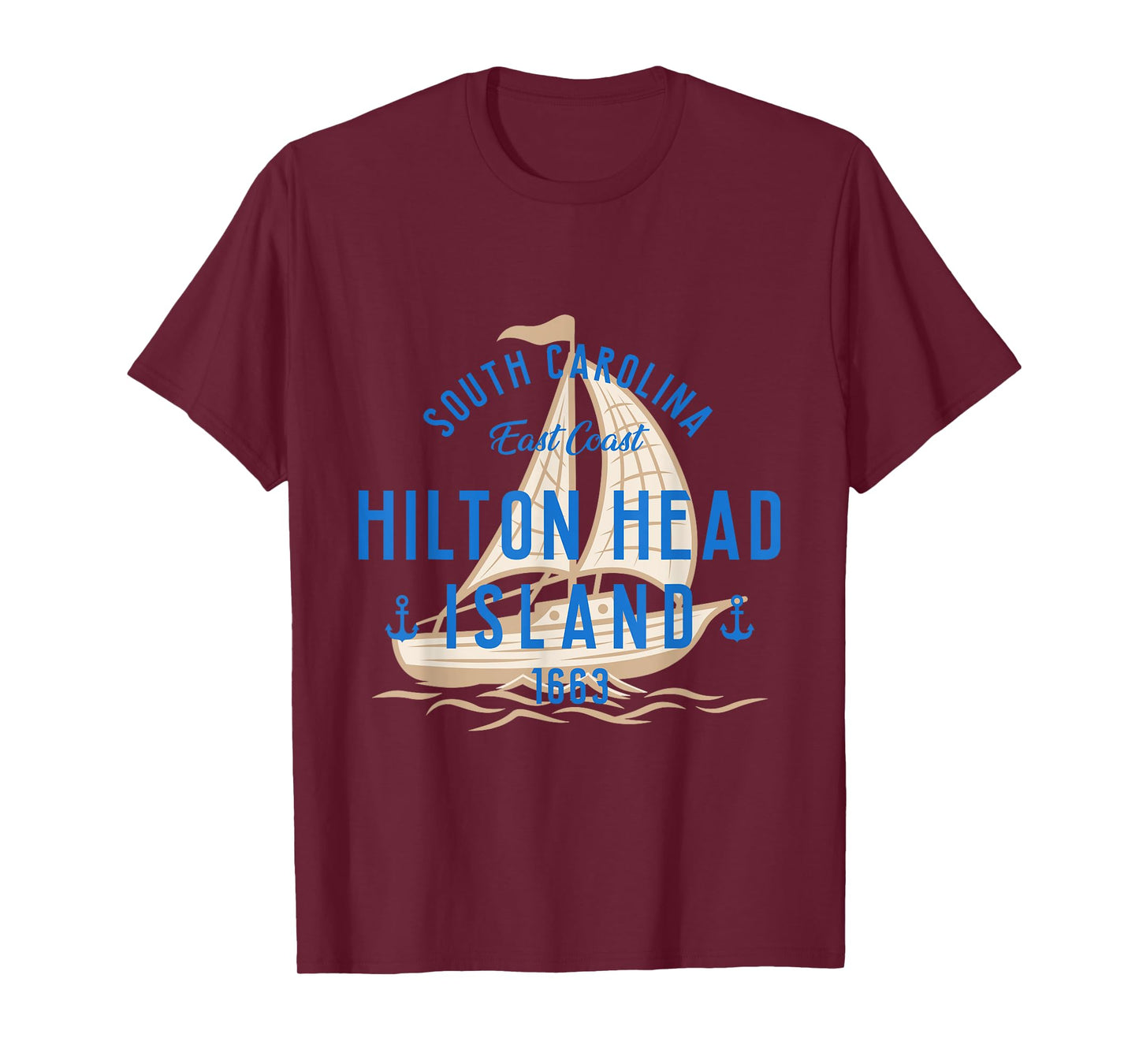 Vintage Sailboat Hilton Head South Carolina Marine Retro T-Shirt