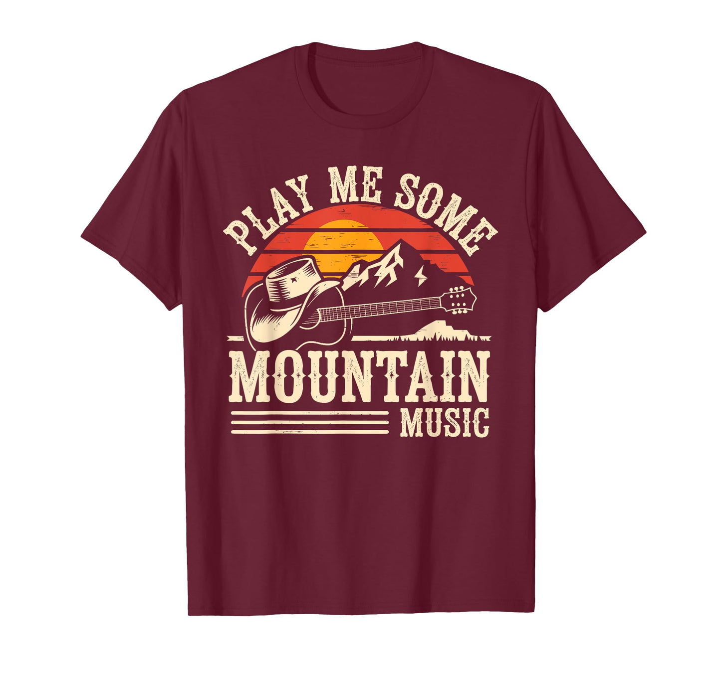 Play Me Some Mountain Music Retro Country Western T-Shirt