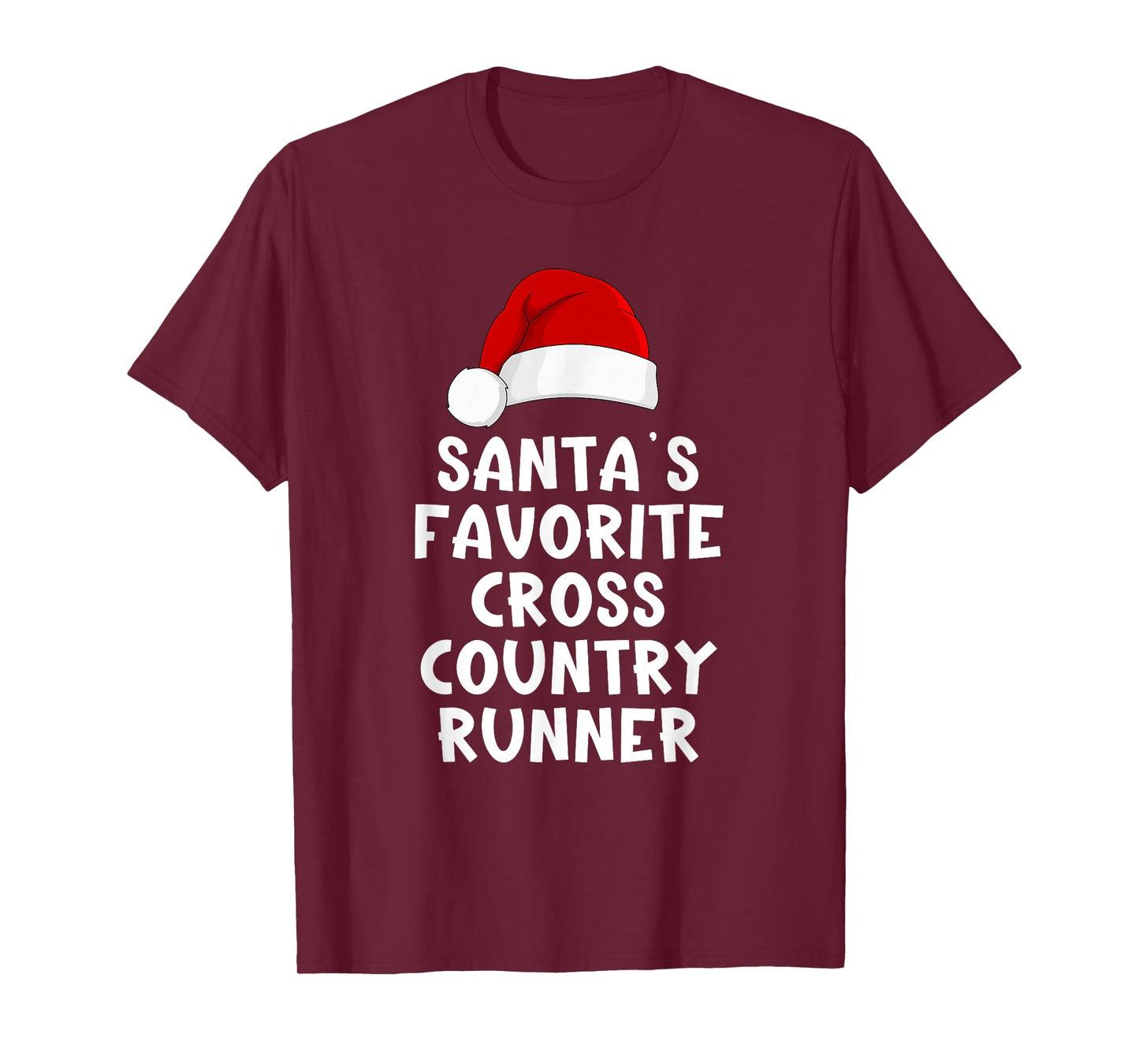 Christmas Santa's Favorite Cross Country Runner Funny Pajama T-Shirt