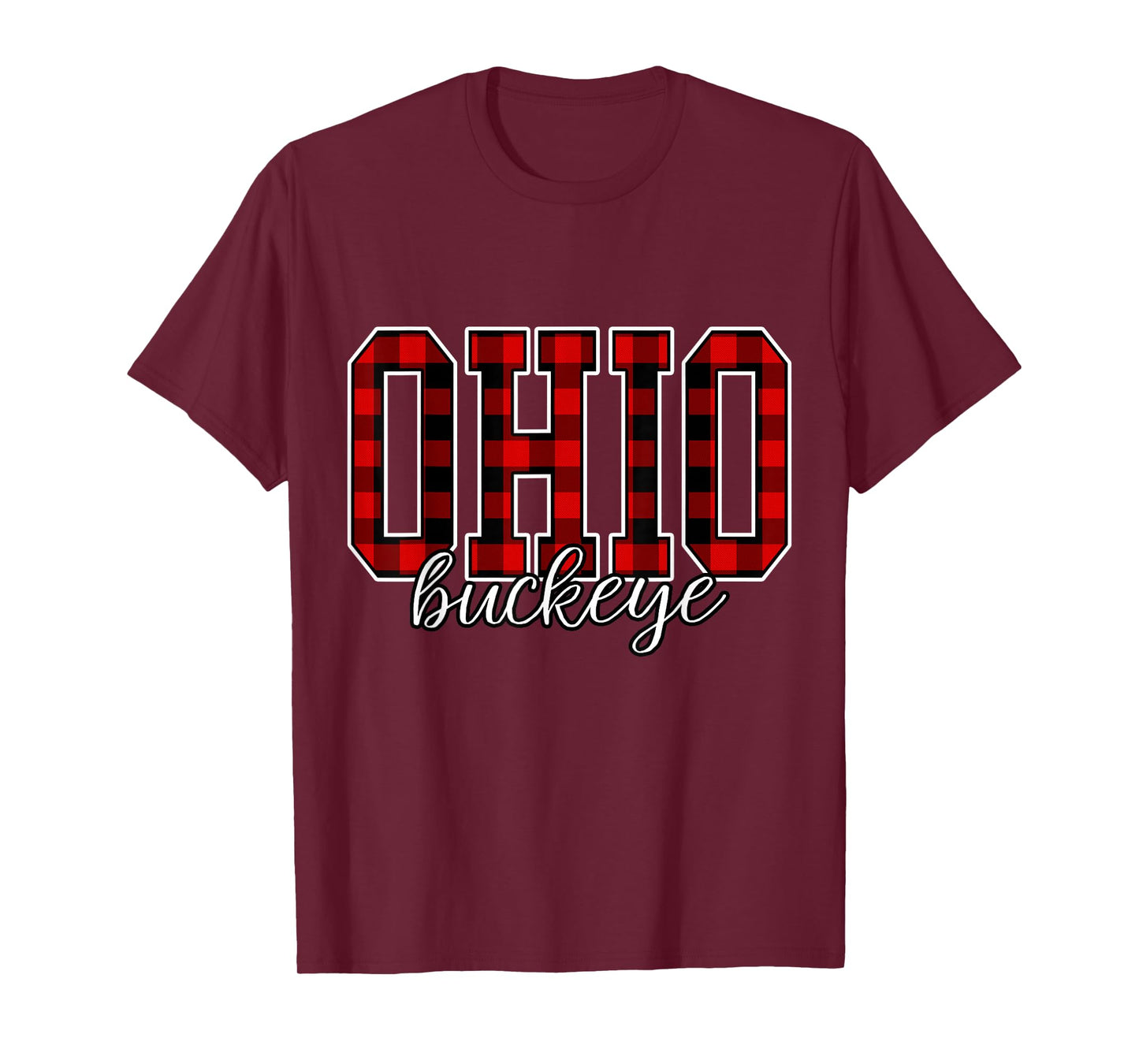 Buffalo Plaid Vintage Check Pattern Ohio Home Buckeye State T-Shirt