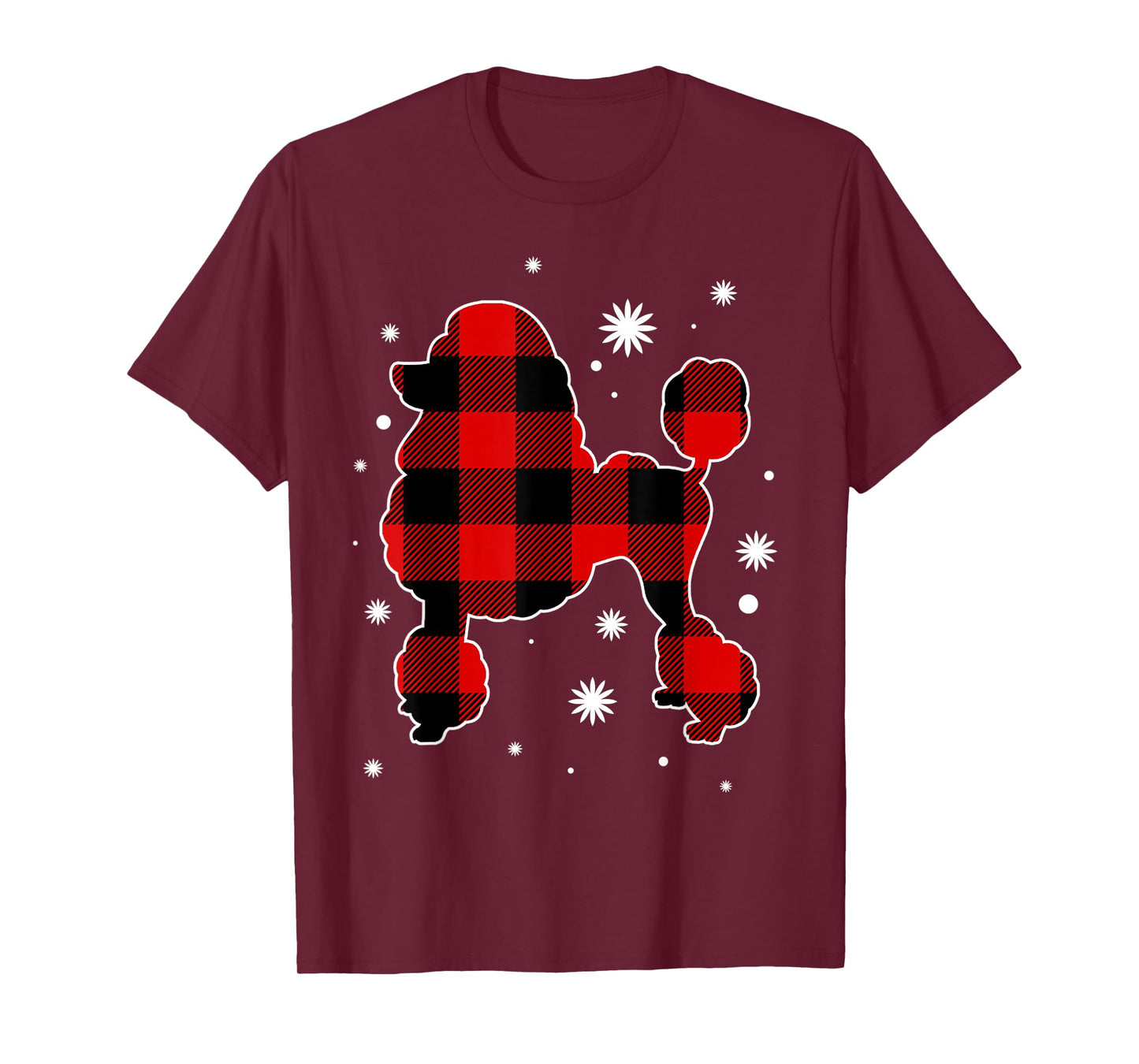 Poodle Christmas Pajama Dog Buffalo Plaid Xmas T-Shirt for Men Women Kids