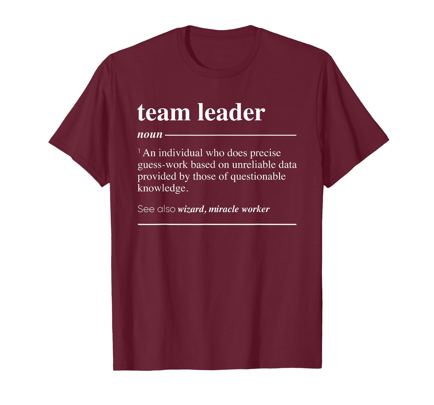Team Leader Definition Funny Noun T-Shirt