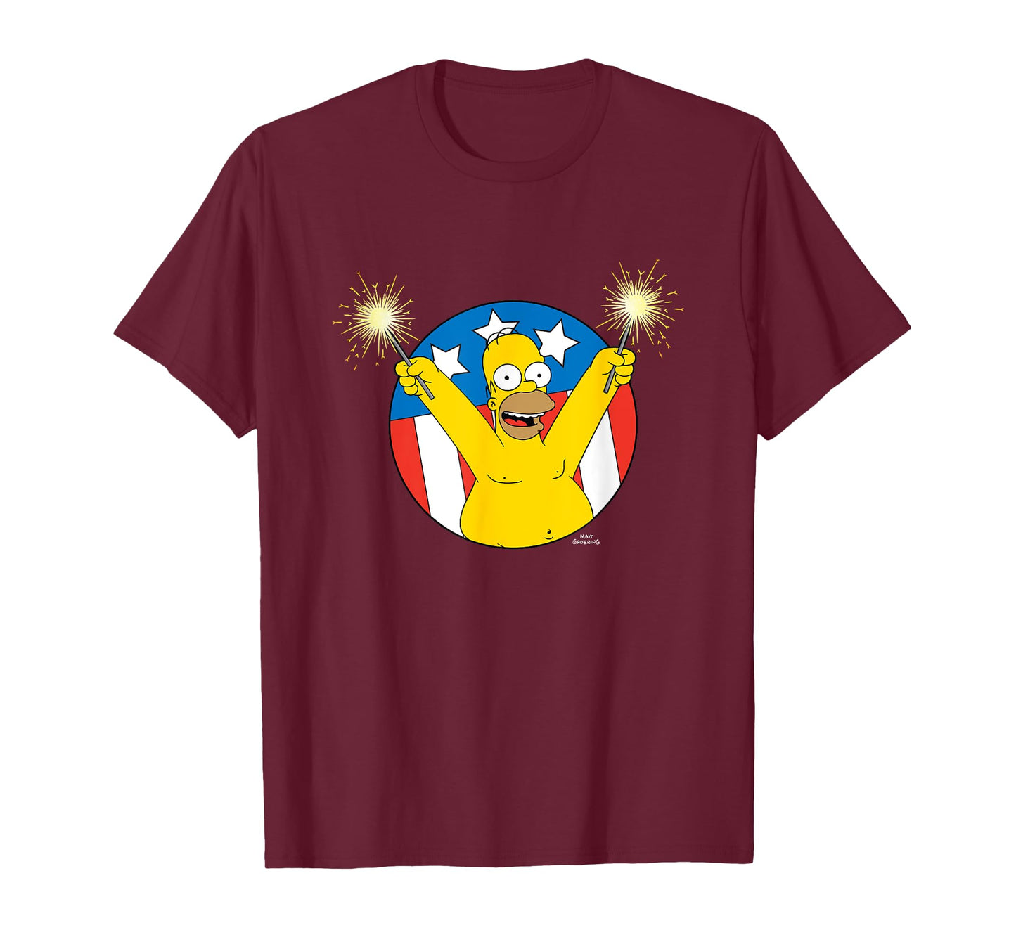 The Simpsons 4th Of July American Flag Woo-Hoo Homer T-Shirt