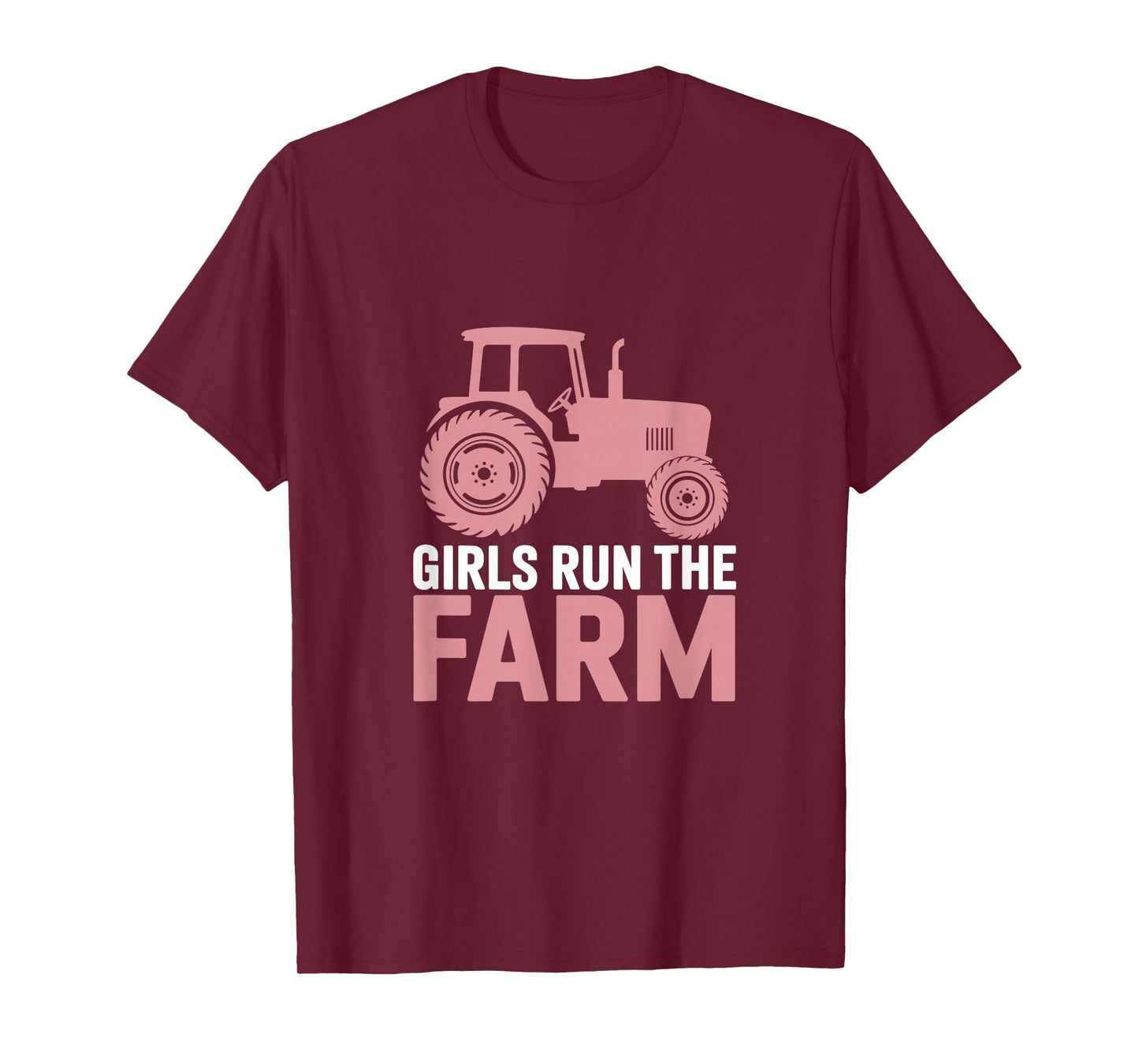Girls Run The Farm Pink Farm Tractor Girl Women T-Shirt