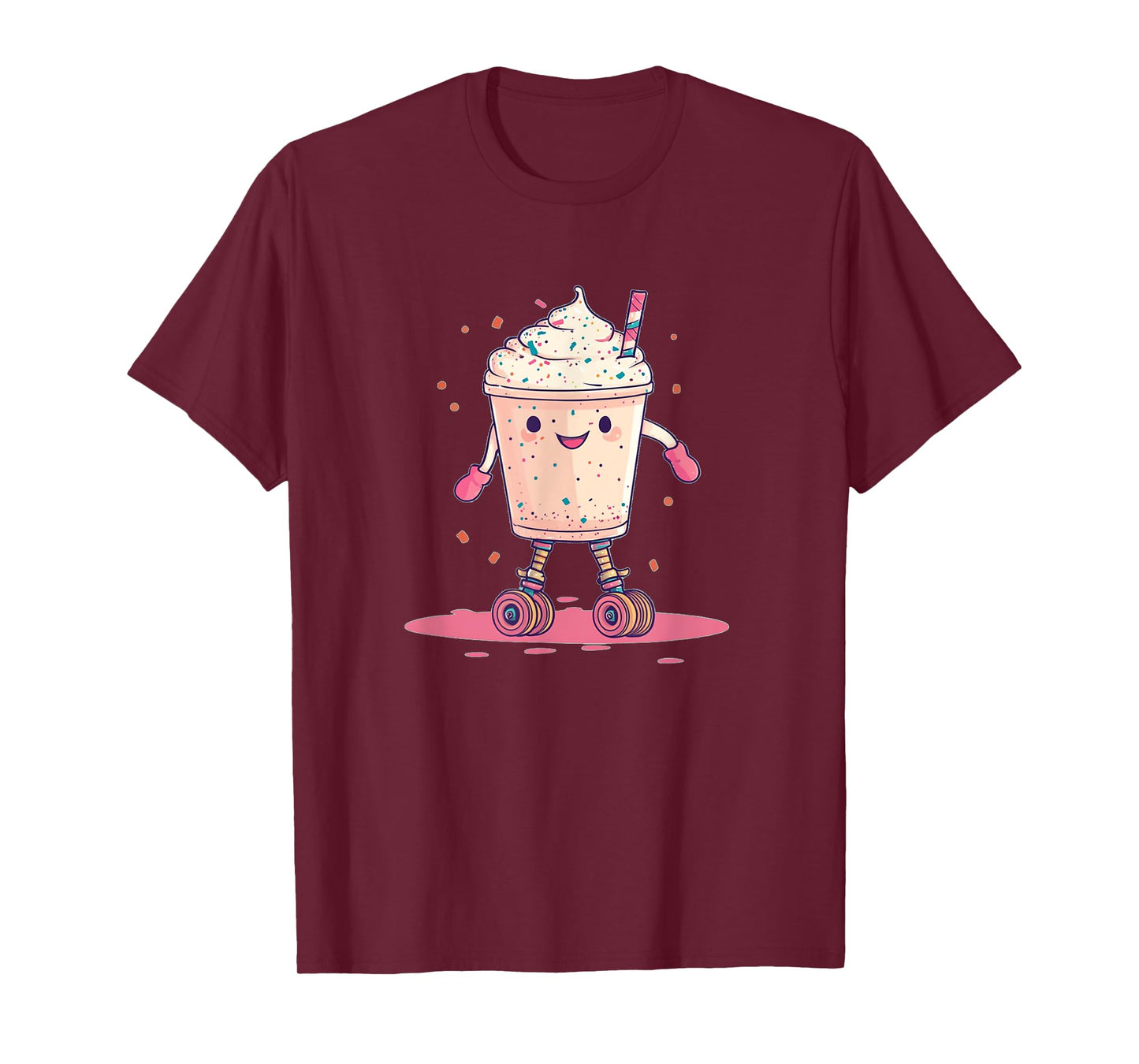 Funny Milkshake Roller Shoes Costume T-Shirt