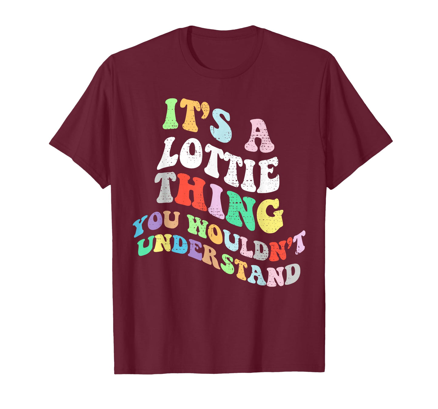 Personalized Name Mothers Day outfit For Women Retro Groovy Its a Lottie Thing You Wouldnt Understand Unisex-Adults T-Shirt Black Small Short Sleeve