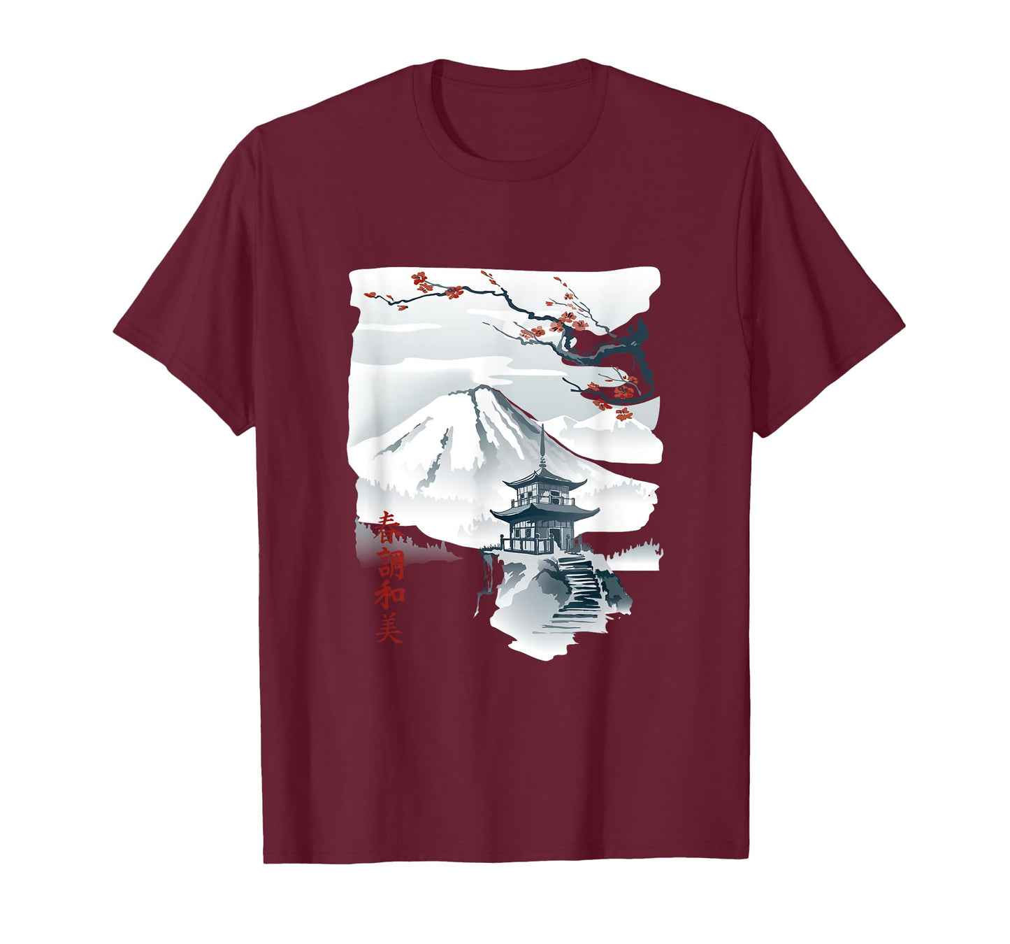 vintage cherry blossom woodblock tee japanese graphical art T-Shirt