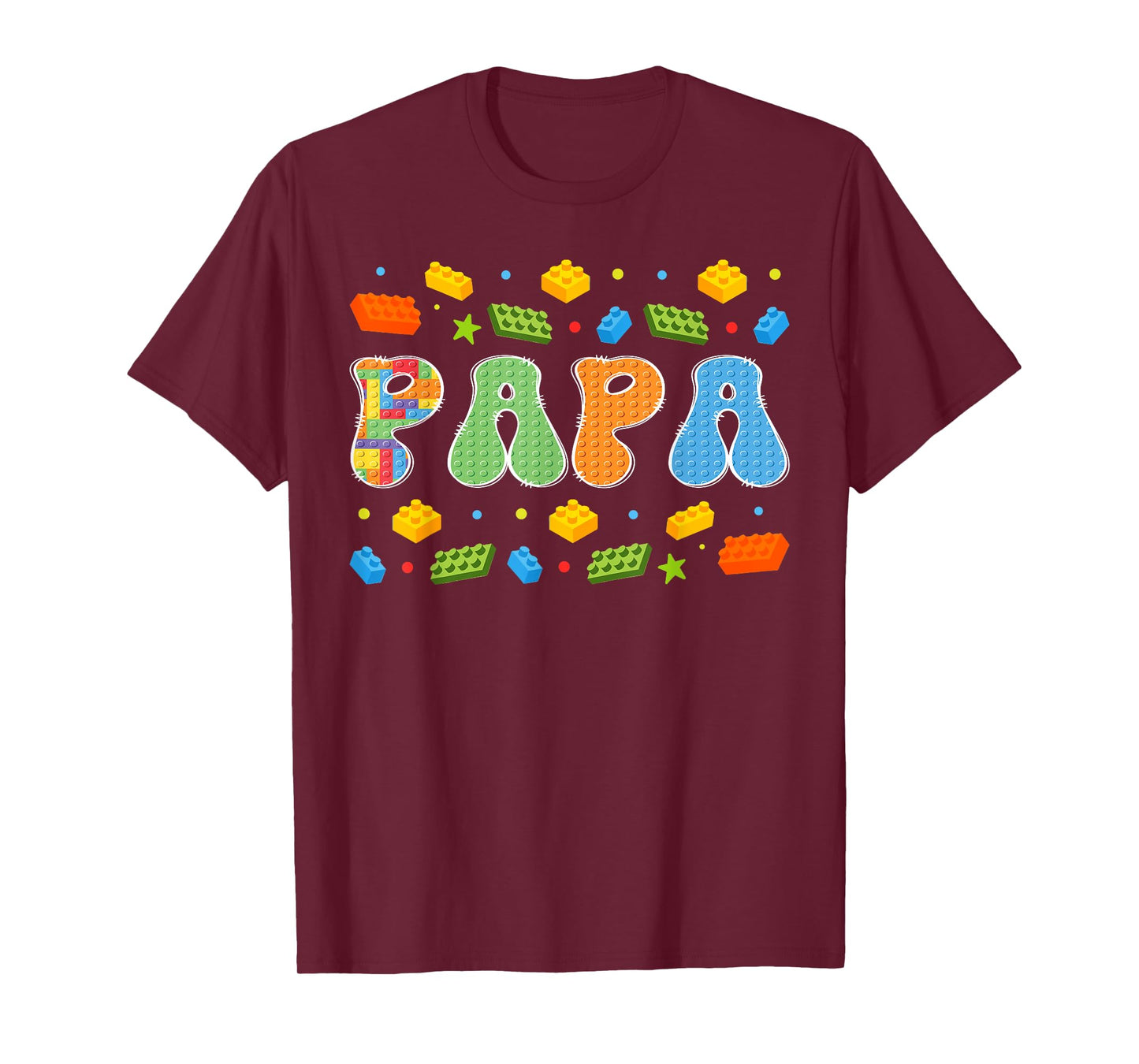 Papa Building Bricks Block Master Builder Matching T-Shirt