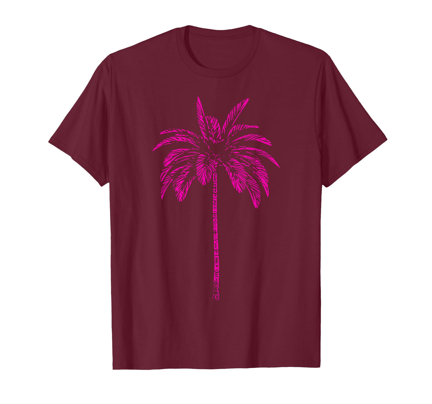 Pink Palm Beachwear Beach Outfit Surfing Retro Palm Tree T-Shirt