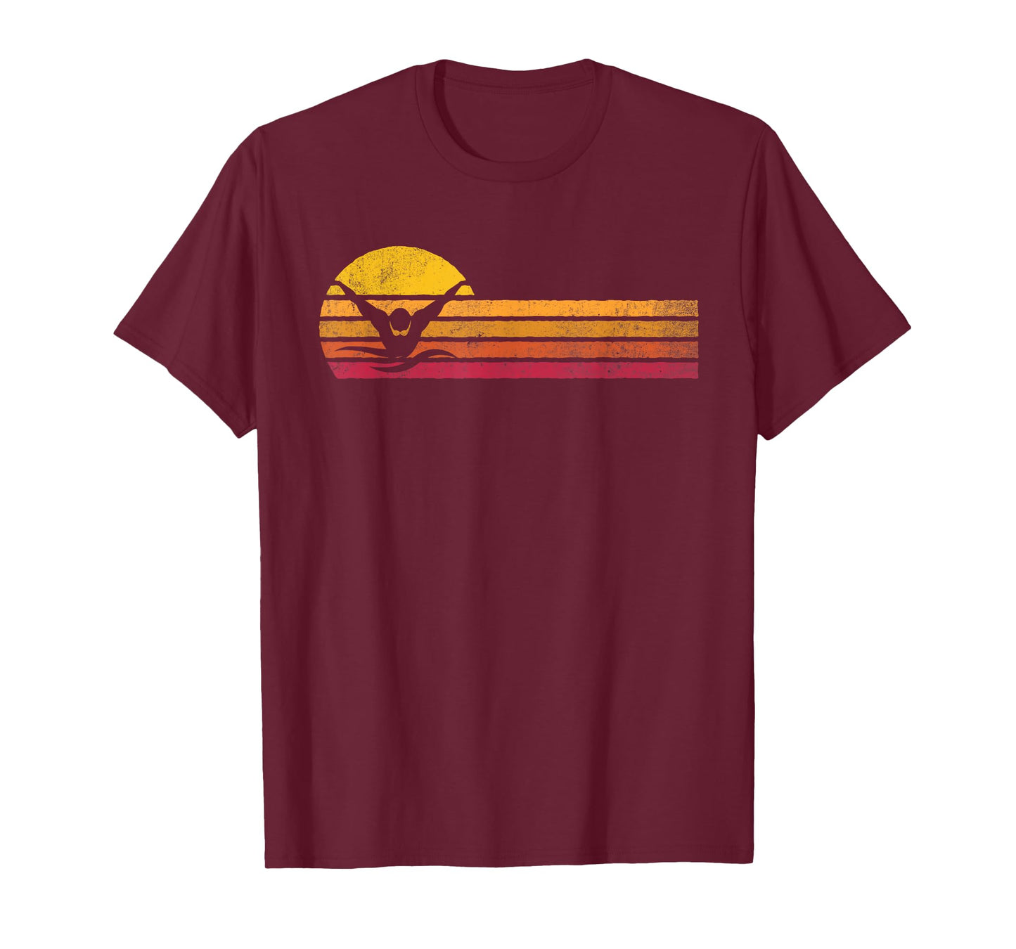 Vintage Style Swimming Silhouette Retro Swimmer 90s Gift T-Shirt