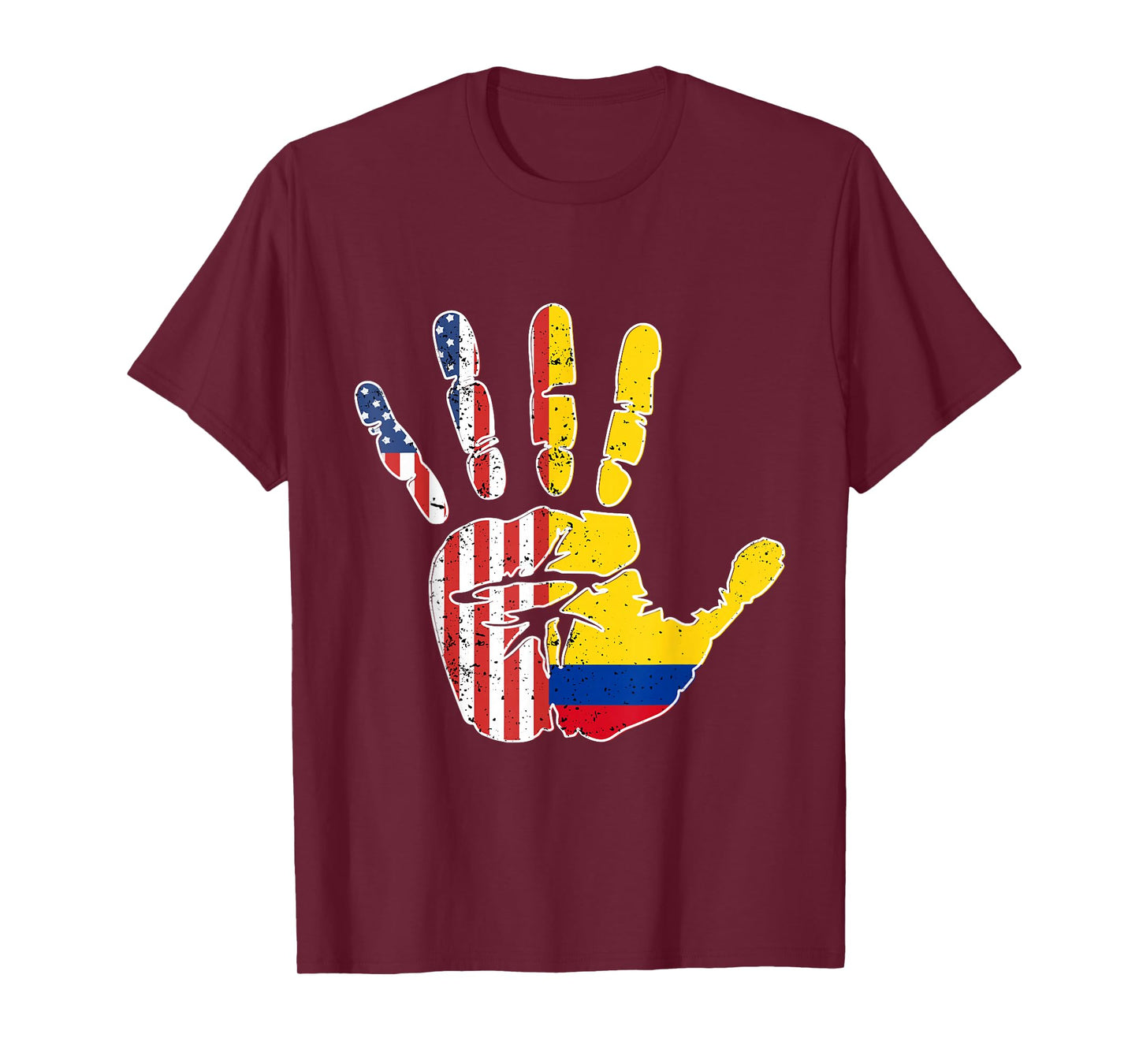 US Colombia Handprint Flag Proud Colombian American Heritage T-Shirt