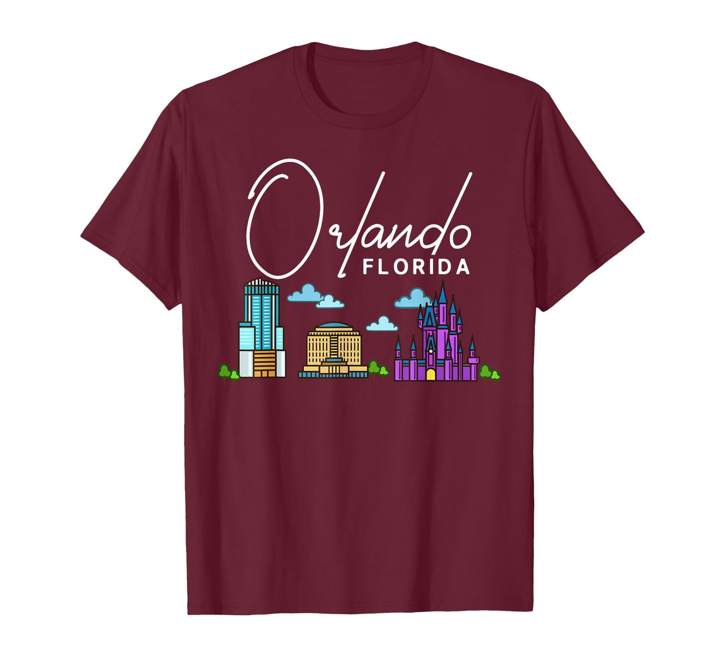 Orlando Florida City Skyline Map Travel T-Shirt