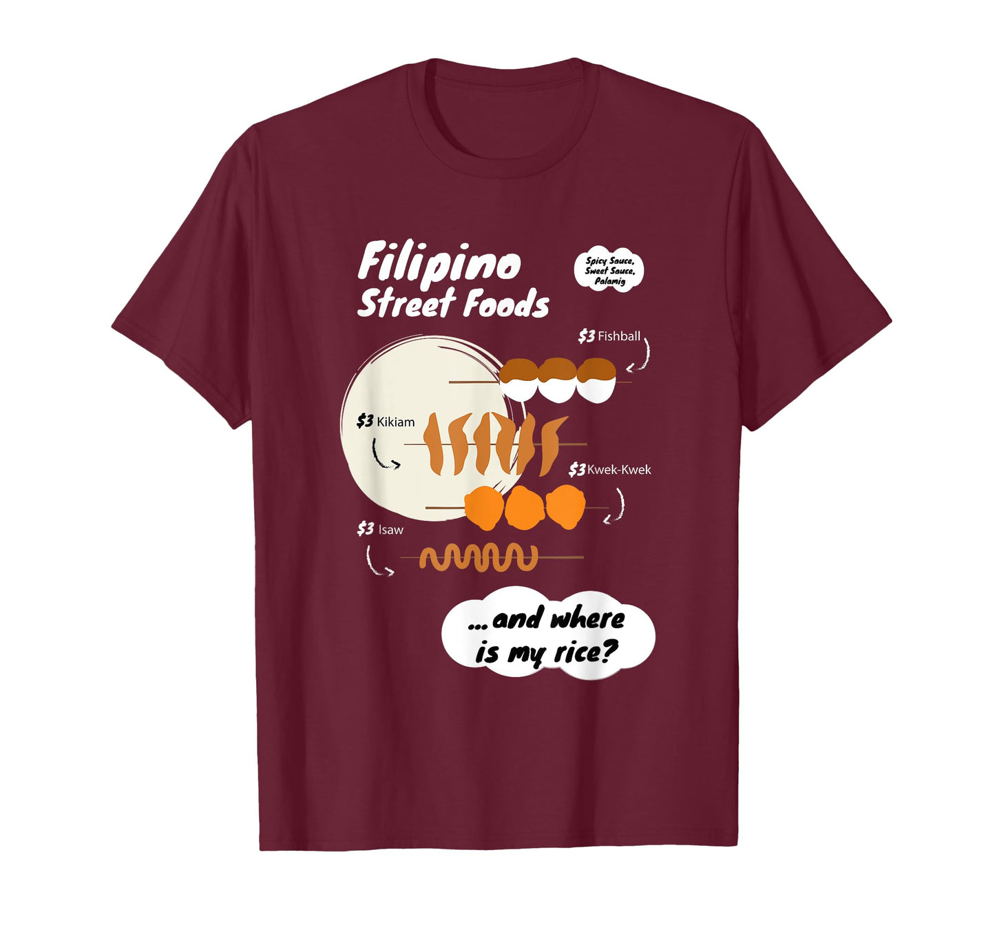 Funny Filipina Filipino Food Menu Rice Philippines T-Shirt