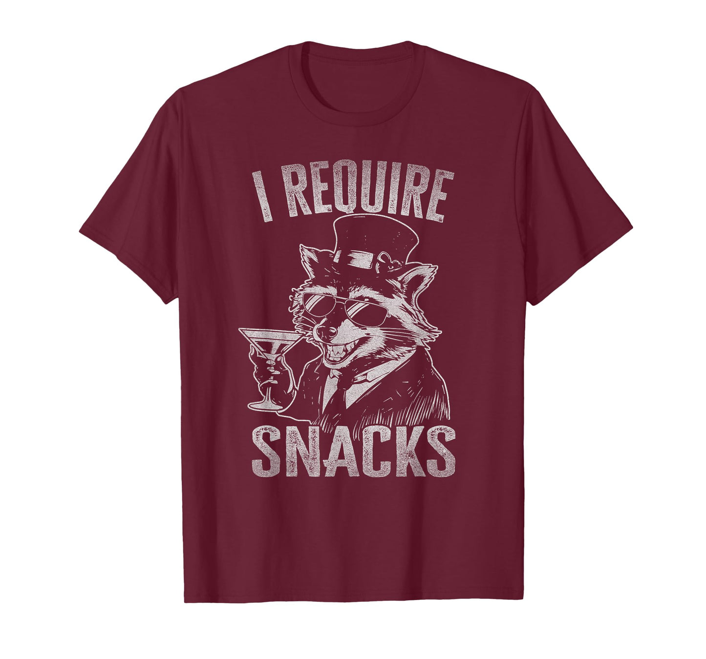 Funny Raccoon Lovers Vintage Raccoon I Require Snacks T-Shirt