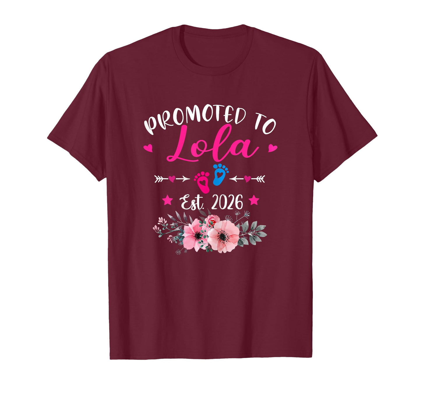 Promoted To Lola Est 2026 Soon To Be Mother's Day Floral T-Shirt