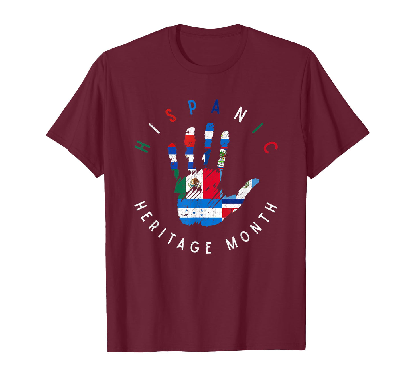 Proud Latin American Flag Hand Hispanic Heritage Month Women Kids Men T-Shirt