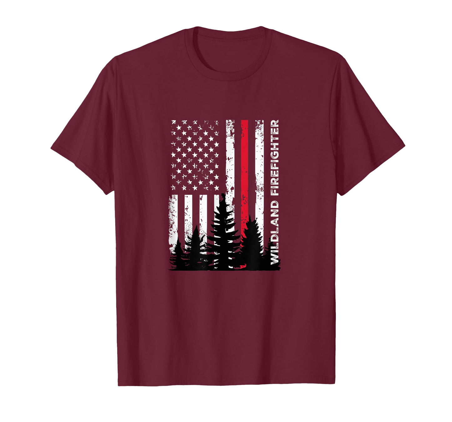 Fireman Patriotic American Flag Quote Wildland Firefighter T-Shirt