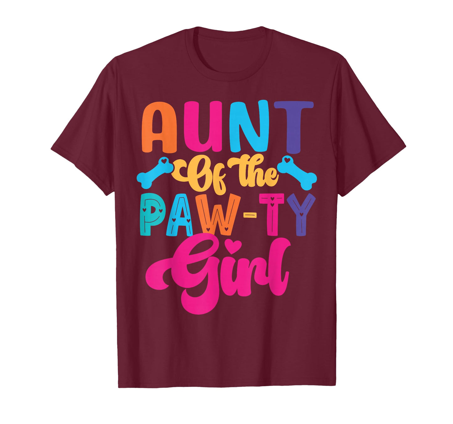 Aunt Of The Birthday Girl Dog Paw Family Matching Party T-Shirt