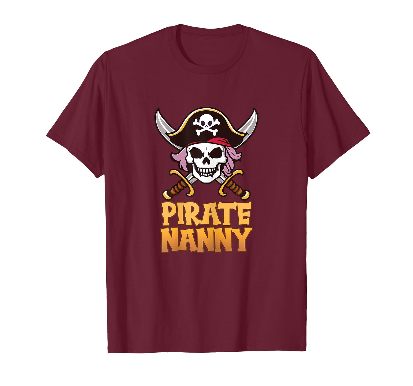 Pirate Nanny Funny Captain Matching Halloween Costume T-Shirt