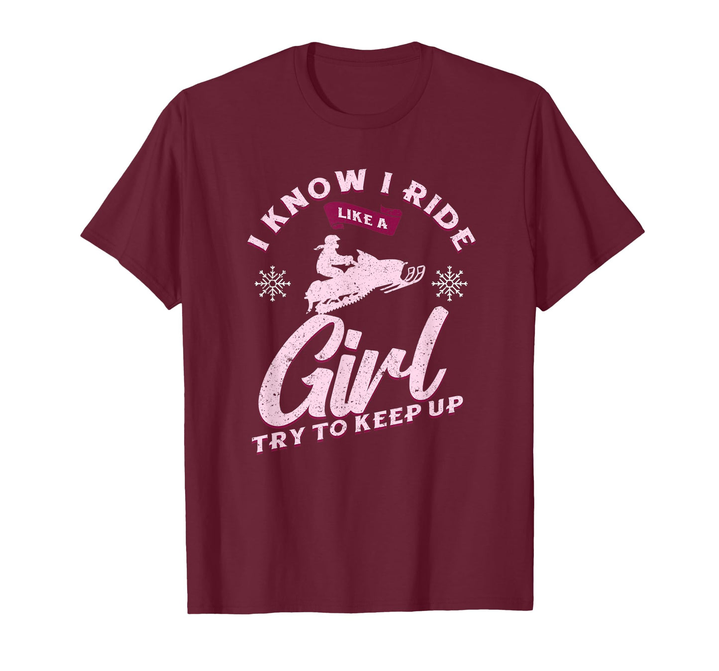 Snowmobile Ride Like A Girl Women's Winter Sports Motor Sled T-Shirt