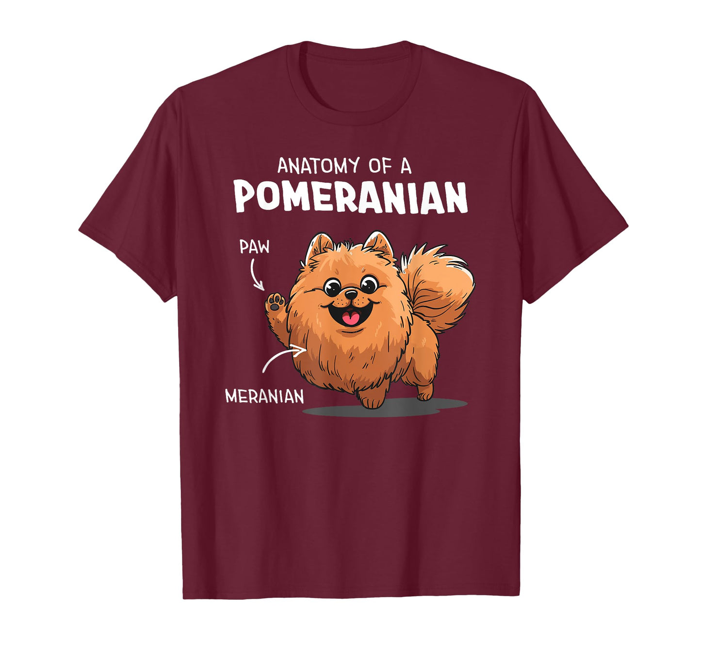 Funny Anatomy Of A Pomeranian Dog T-Shirt
