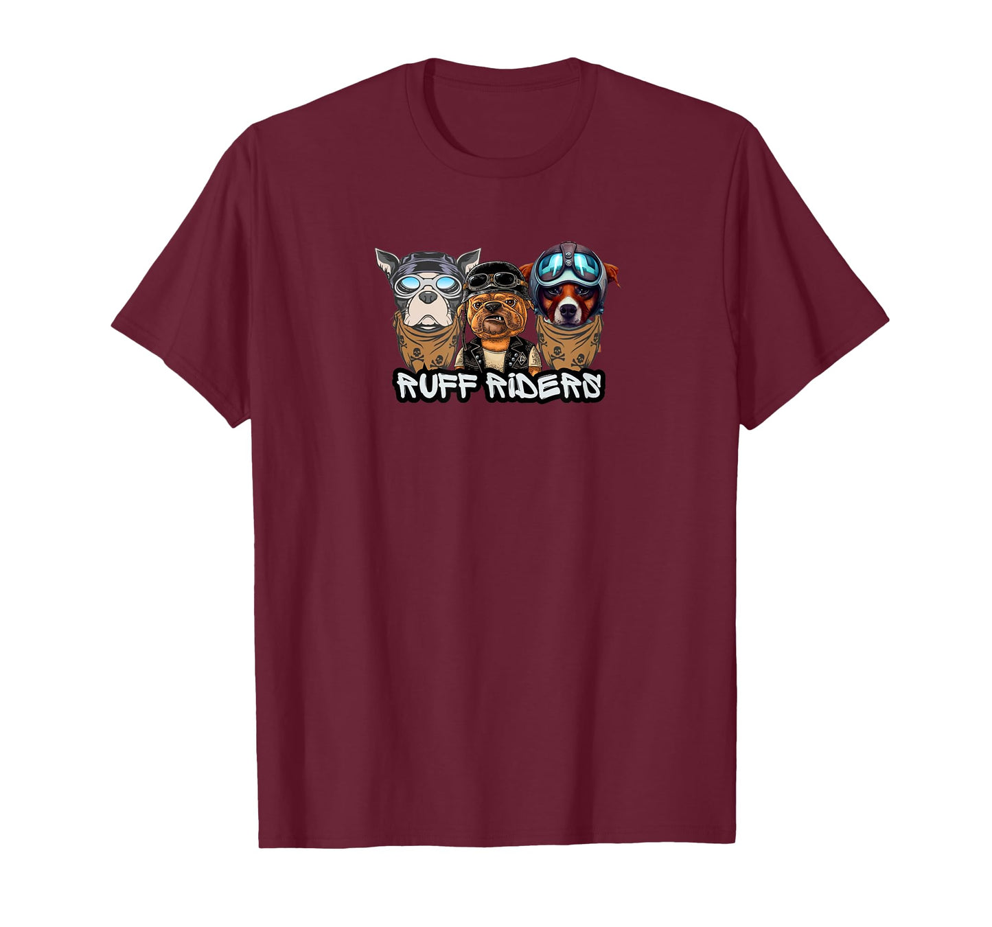 Ruff Riders Funny Dog Motorcycle Club Pun Pet Owners Jokes T-Shirt
