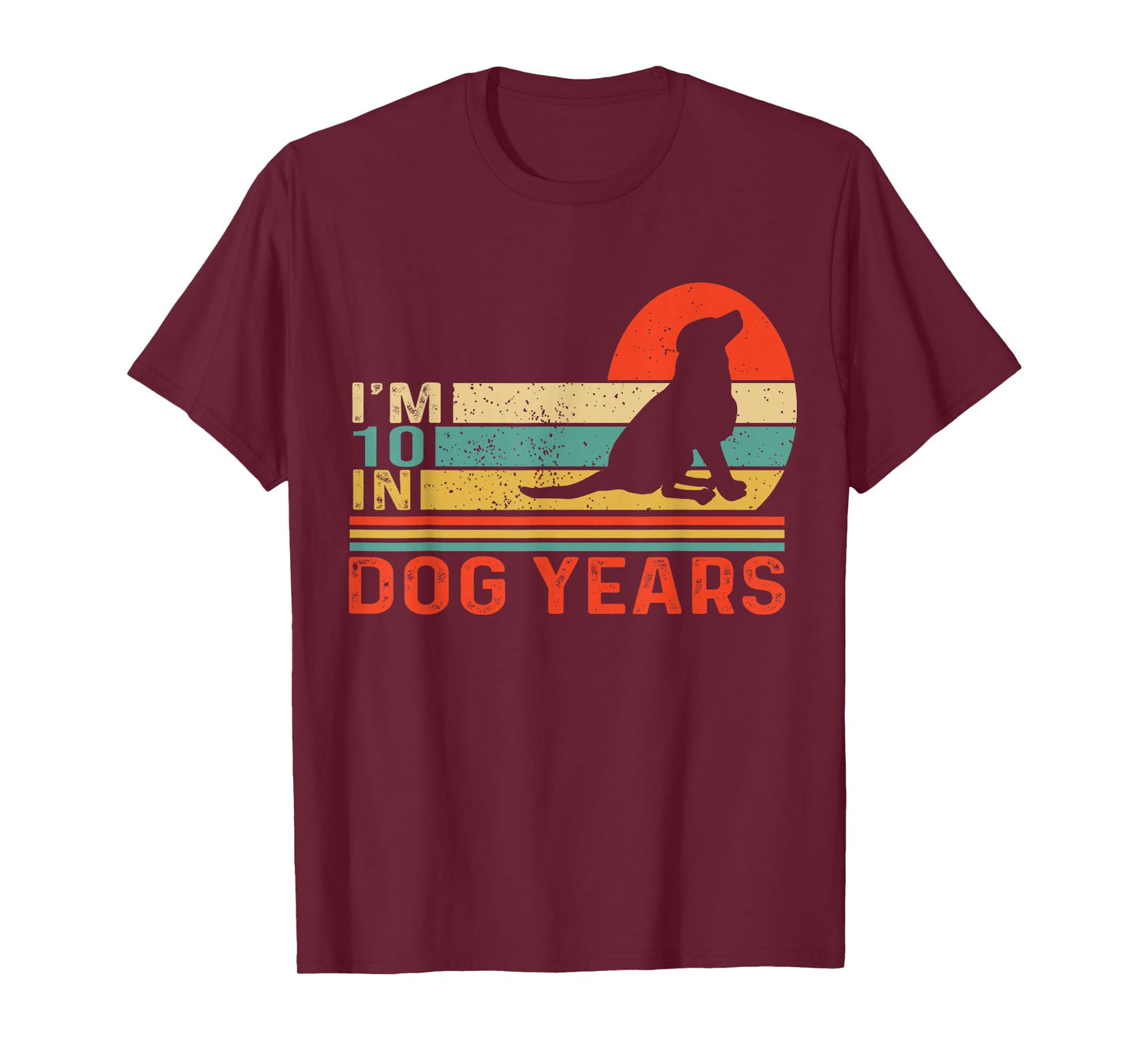 I'm 10 In Dog Years Vintage 70th Birthday Funny 70 Years Old T-Shirt