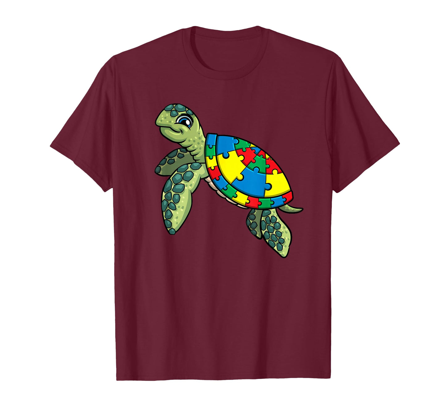 Turtle Puzzle Pieces For Autism Awareness Kids Women Teacher T-Shirt