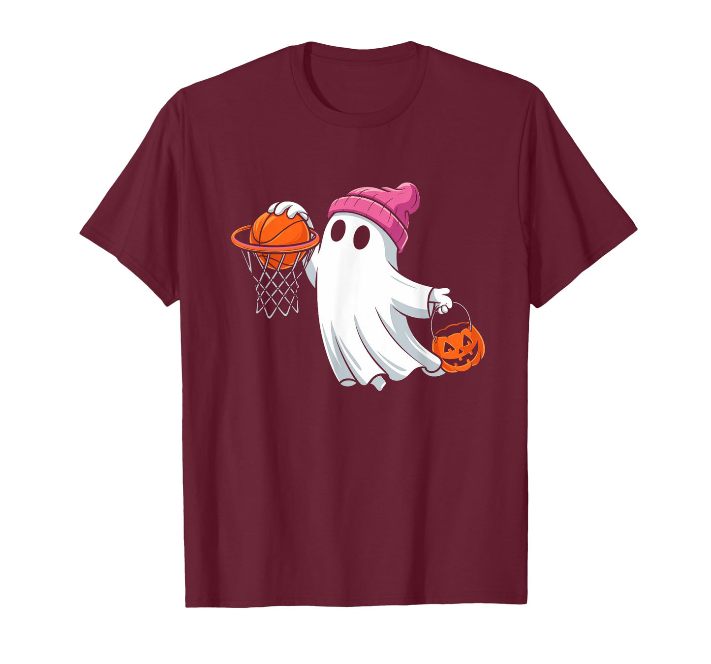 Ghost Playing Basketball Halloween Costume for Boys Kids T-Shirt
