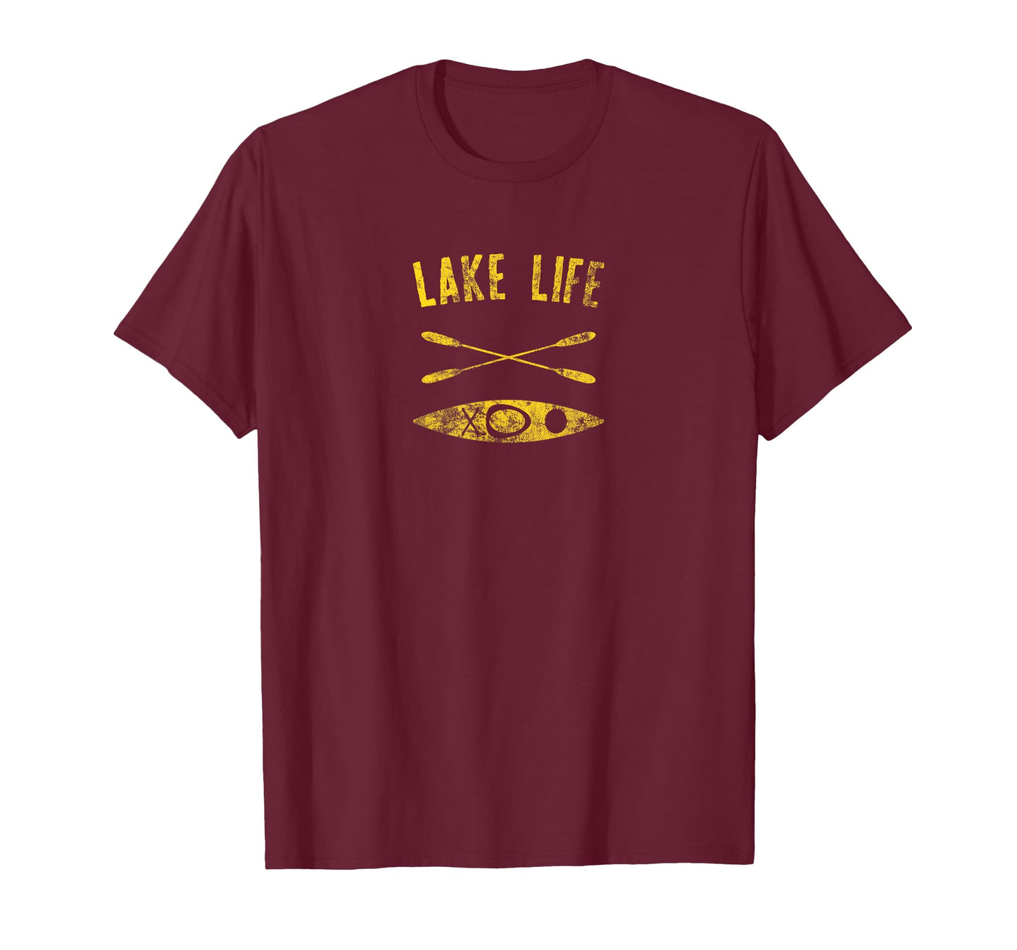 Lake Life Boater and Kayak Distressed Graphic T-Shirt T-Shirt