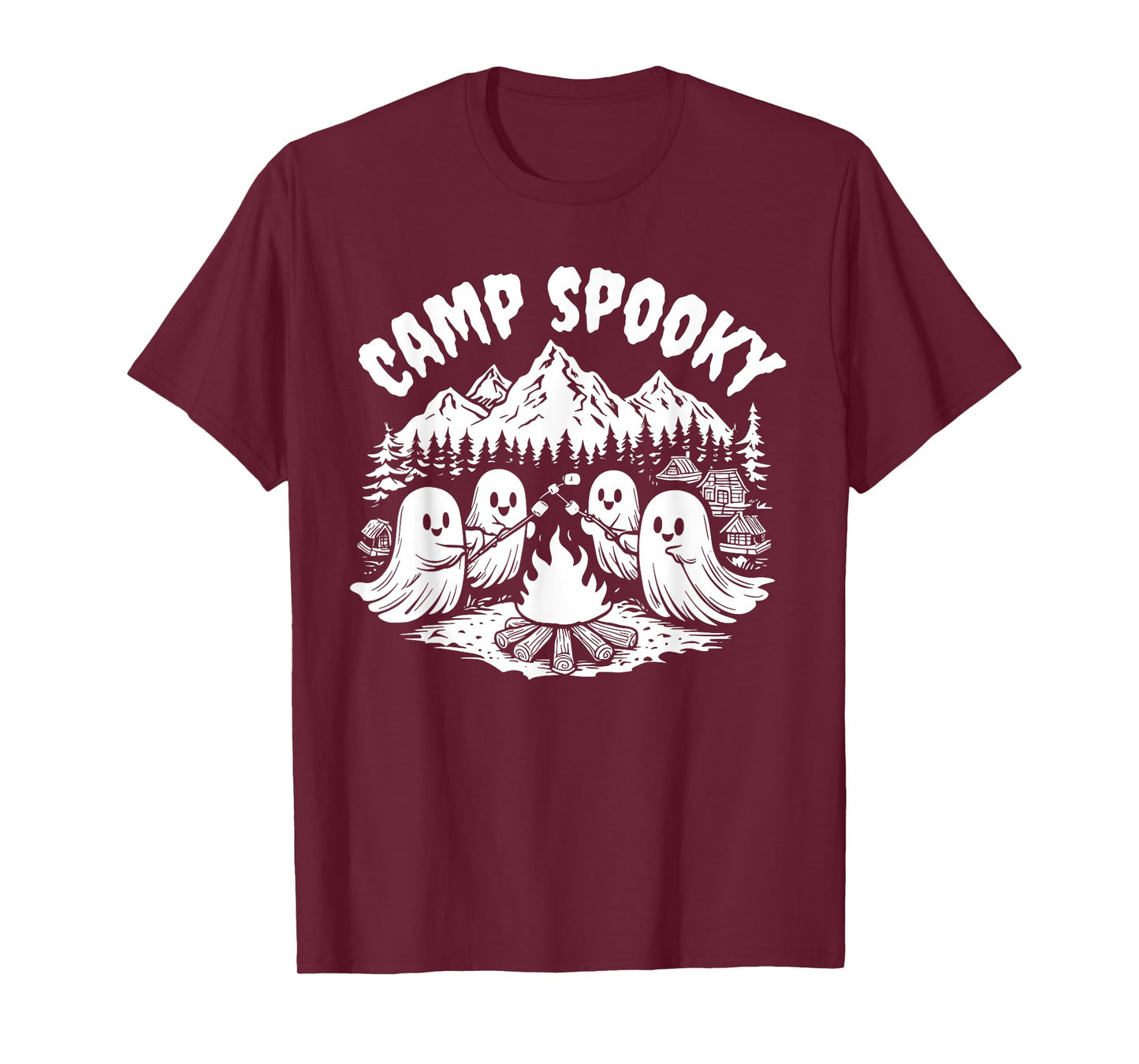 Funny Camping Ghost Camp Spooky Summerween Halloween T-Shirt