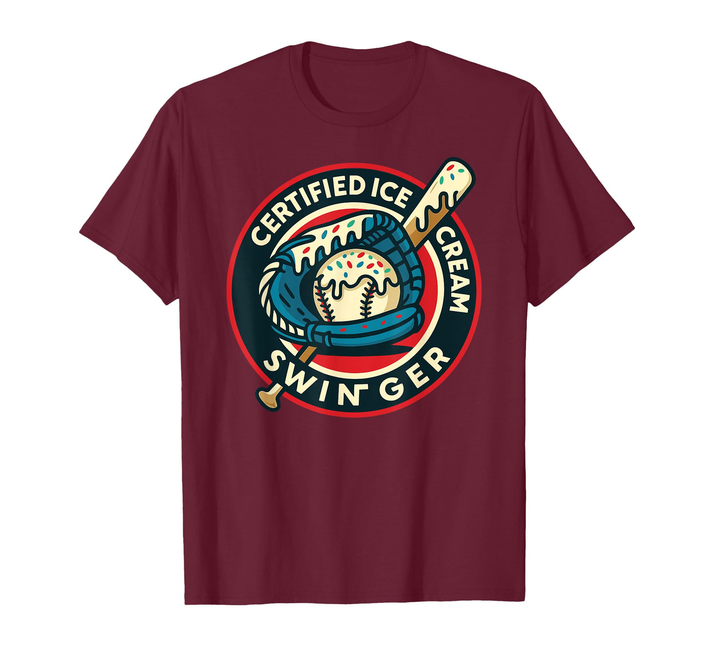 Certified Ice Cream Swinger Baseball Drip Boys Home Plate T-Shirt