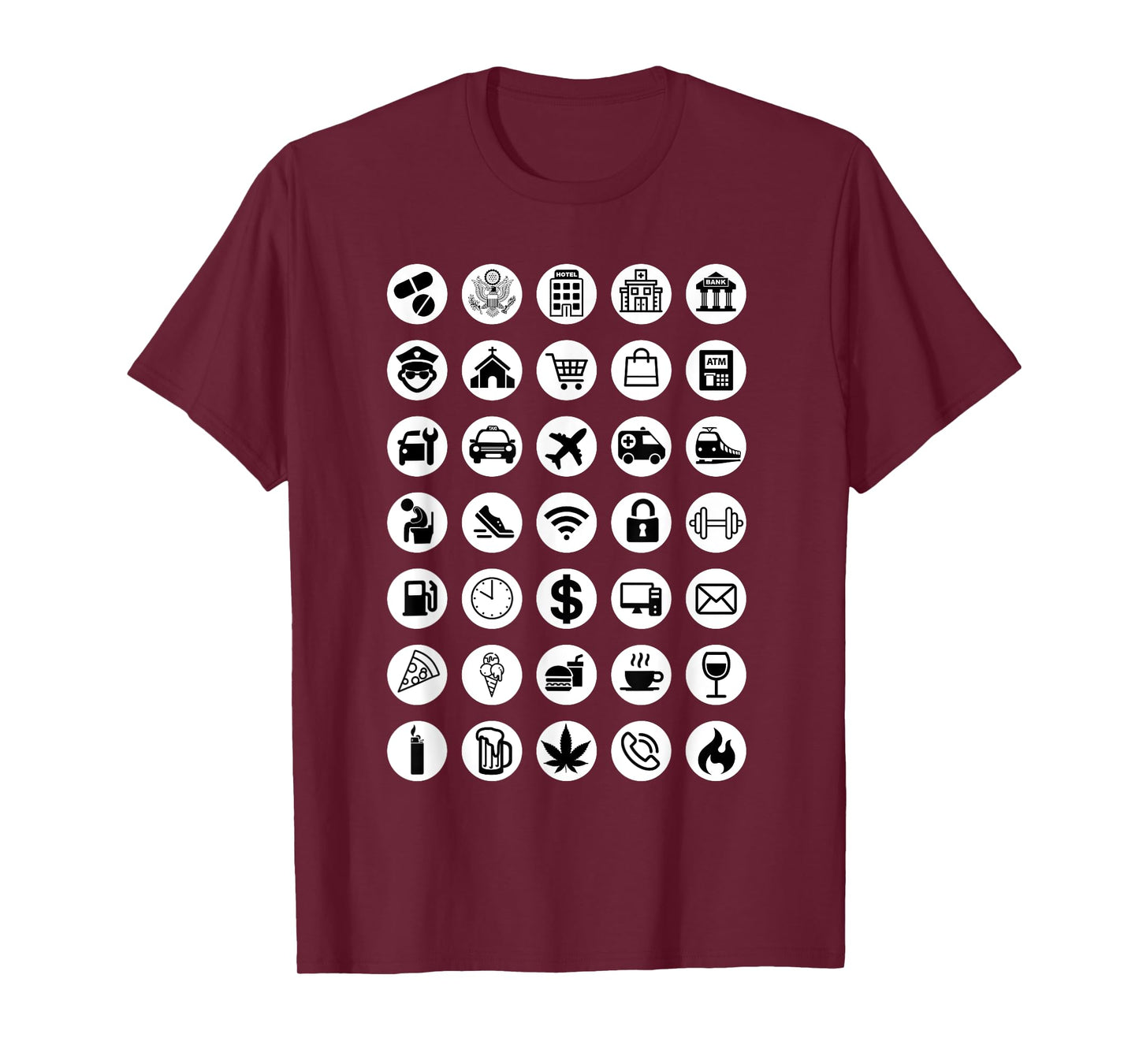 Travel Tourist Functional Icons Language Barrier Tourism T-Shirt