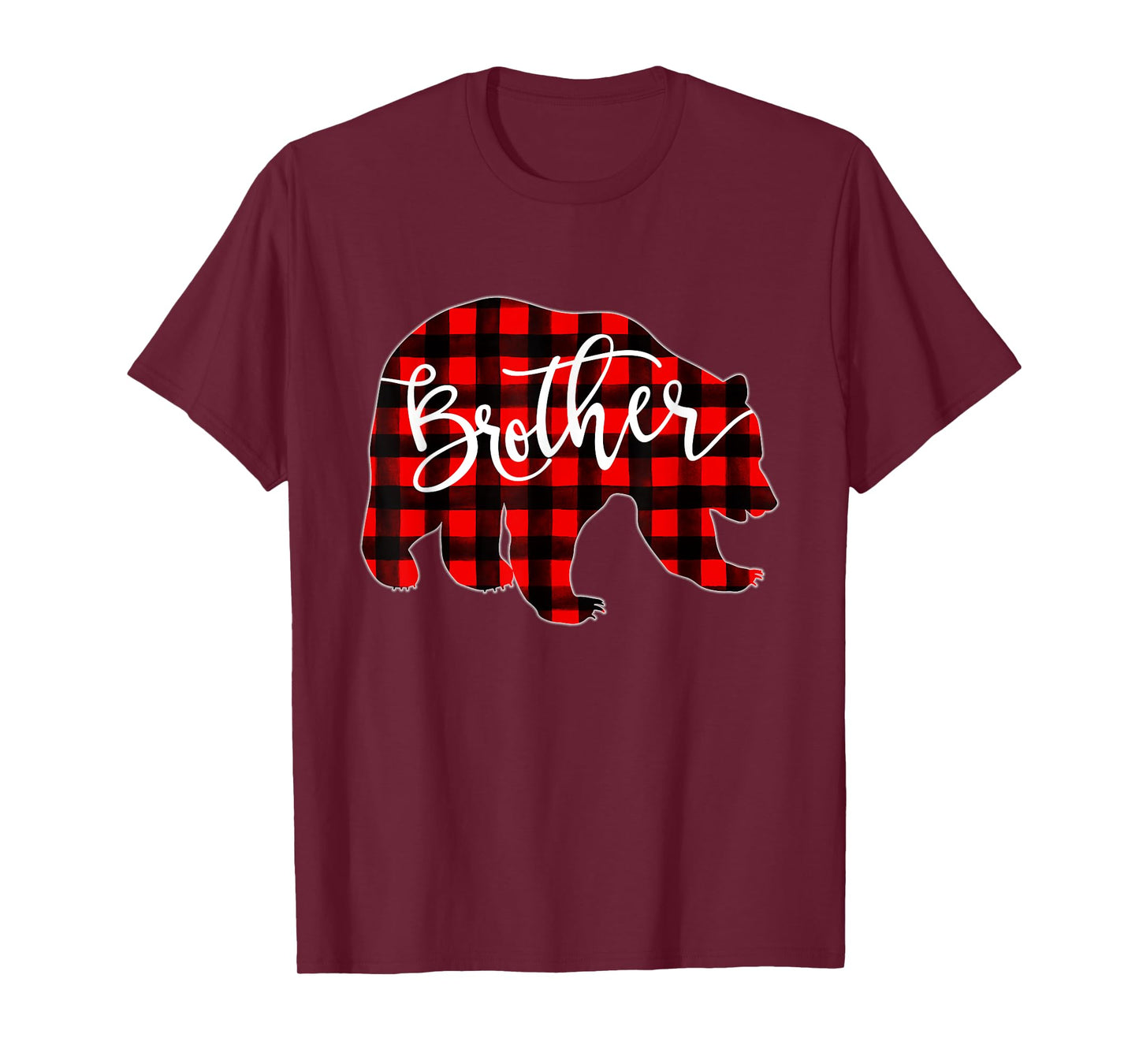 Red Plaid Brother Bear Matching Family Christmas Eve Buffalo T-Shirt