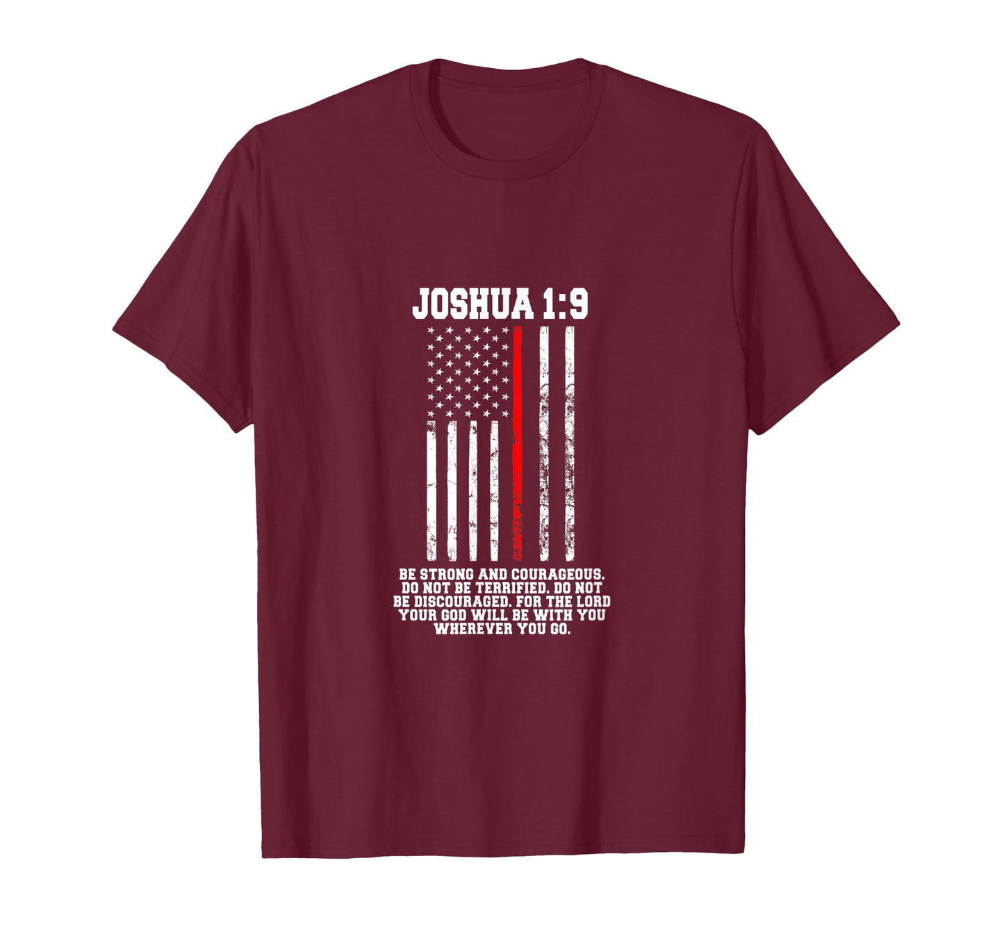 Thin Red Line Firefighter Bible Verse Christian T-Shirt