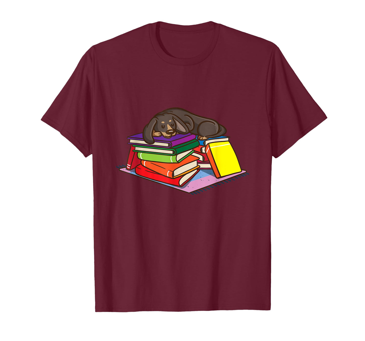 Dachshund Book Reading Lovers Gift Bookworm Girls Teachers T-Shirt