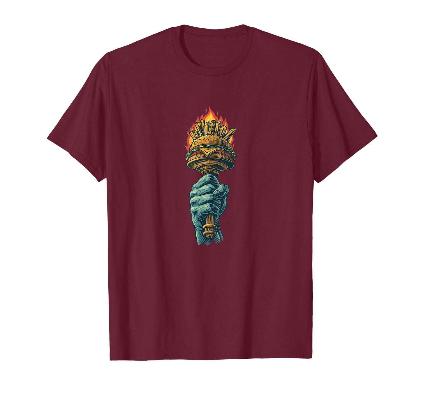 Awesome Fast Food Trophy with Flames Costume T-Shirt
