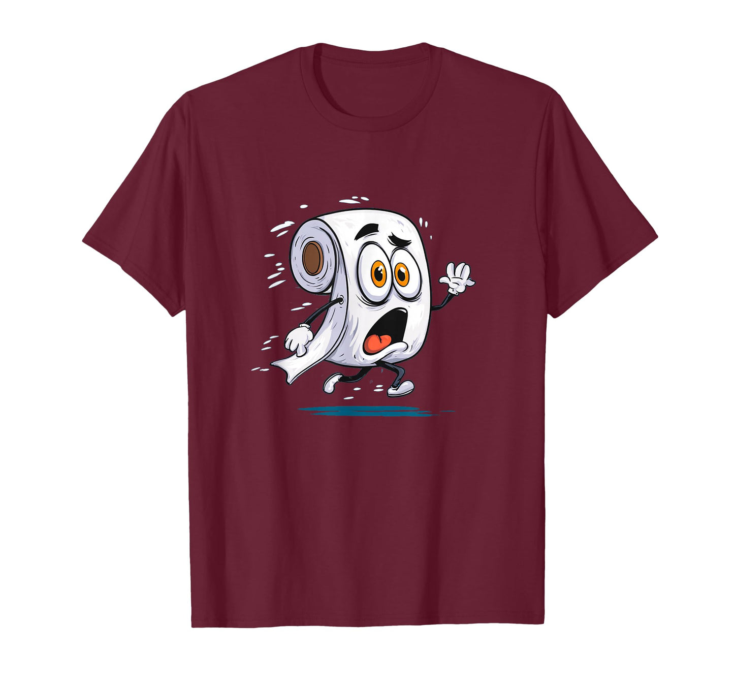 Panic Running Toilet Paper with Fearful Face Costume T-Shirt