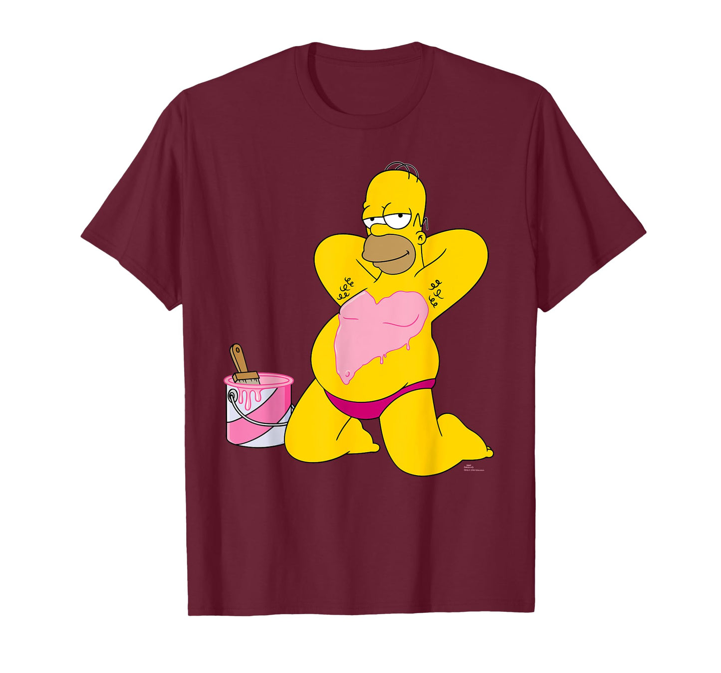 The Simpsons Homer Simpson Big Pink Heart Valentine’s Day T-Shirt