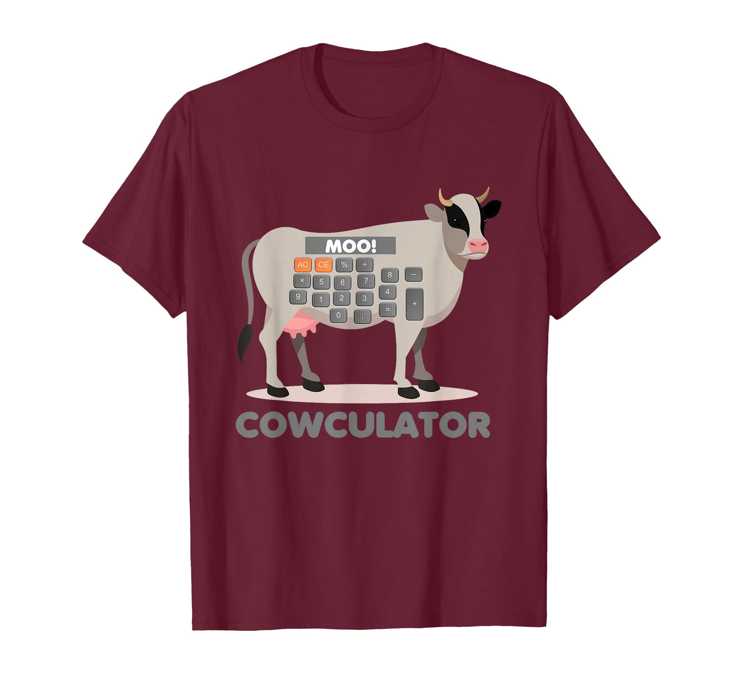 Algebra Maths Calculator Funny Problem Solver Cow T-Shirt