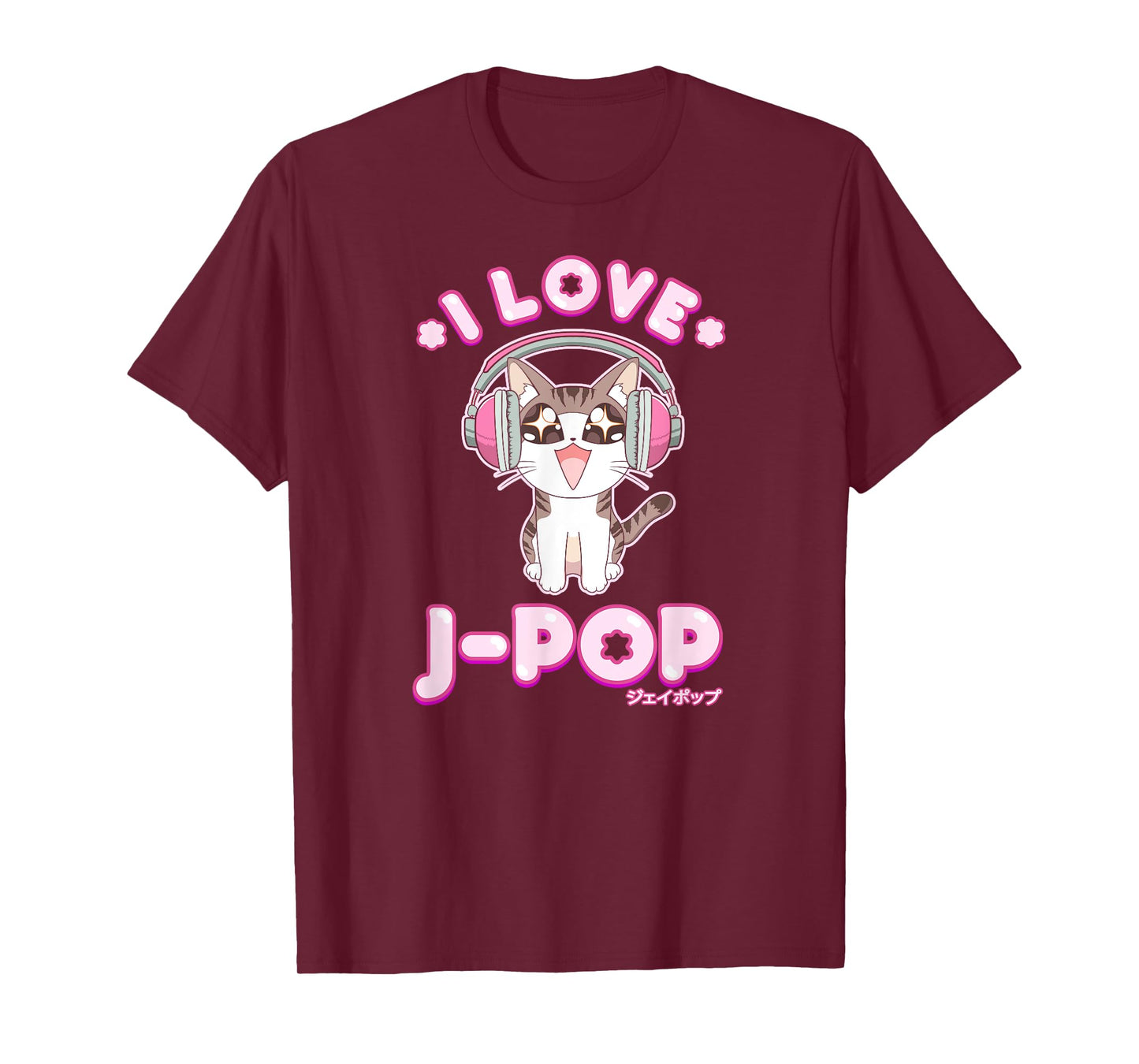 Cute Cat J-pop Shirt - Anime Japanese Pop Music T-Shirt for Men Women Girls Kids
