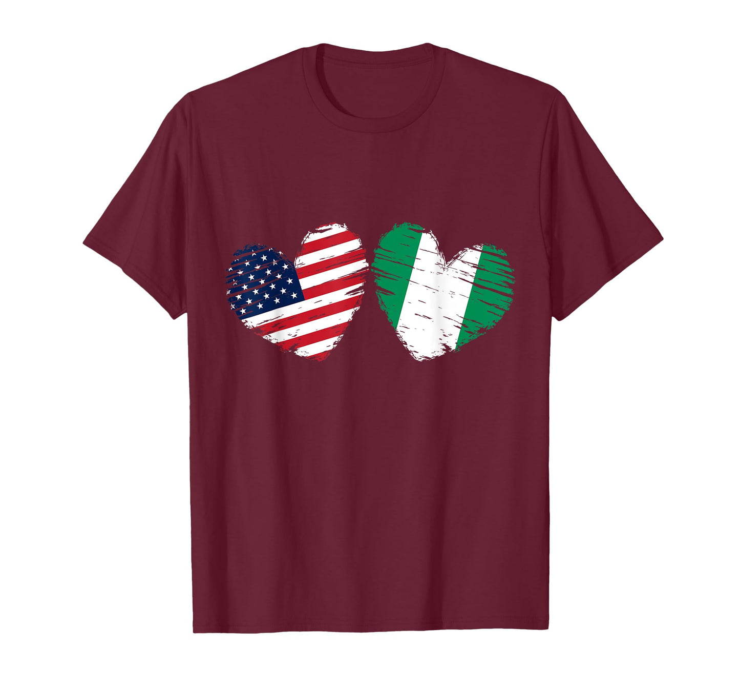 USA Nigeria Flag Heart Valentines Day Nigerian American T-Shirt